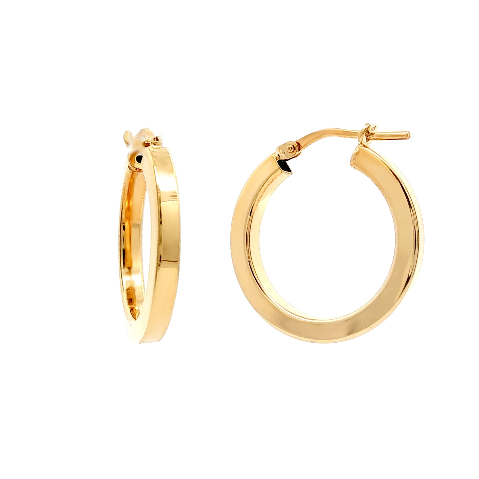 Gold-Plated Sterling Silver  Square Tube 2.5mm Hoop Earrings 20mm - AER273B-GP