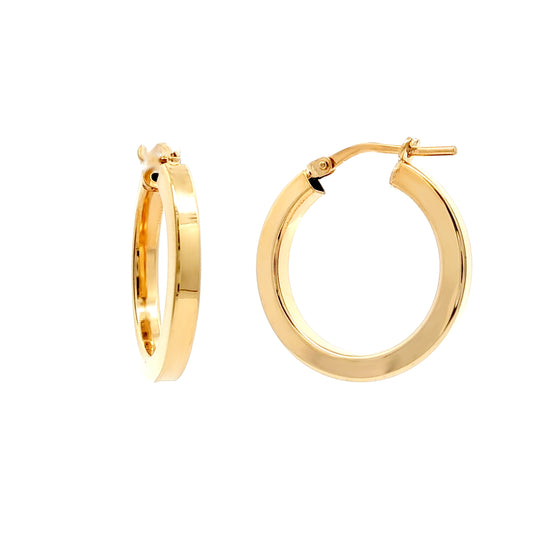 Gold-Plated Sterling Silver  Square Tube 2.5mm Hoop Earrings 20mm - AER273B-GP