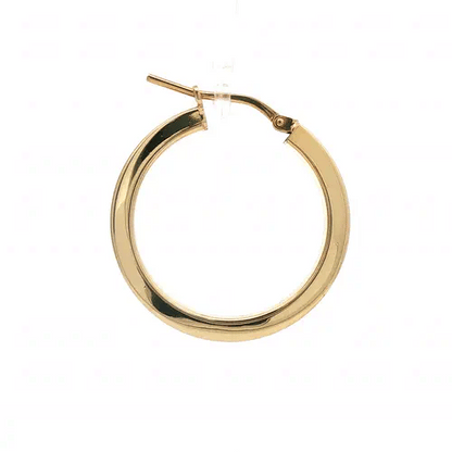 Gold-Plated Sterling Silver  Square Tube 2.5mm Hoop Earrings 25mm - AER273C-GP