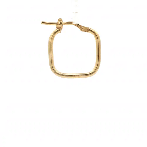 Gold-Plated Silver  Square TV Shape 1.5mm Hoop Earrings 15mm - AER274A-GP
