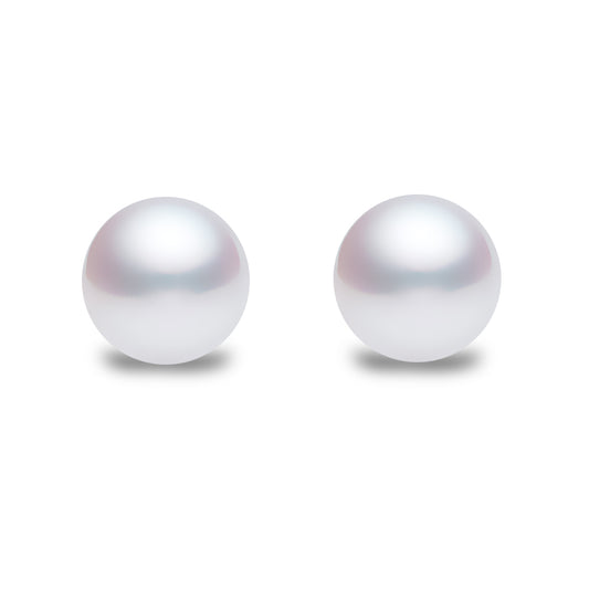 Silver  4mm Natural Freshwater Cultured Pearl Stud Earrings - AES010