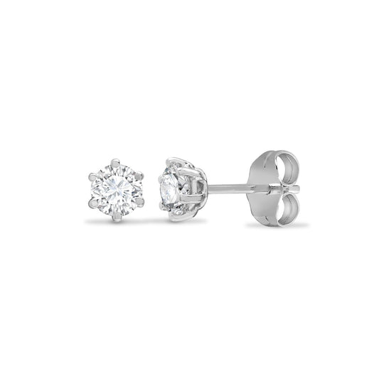 Sterling Silver  CZ solitaire Stud Earrings 3mm - AES050