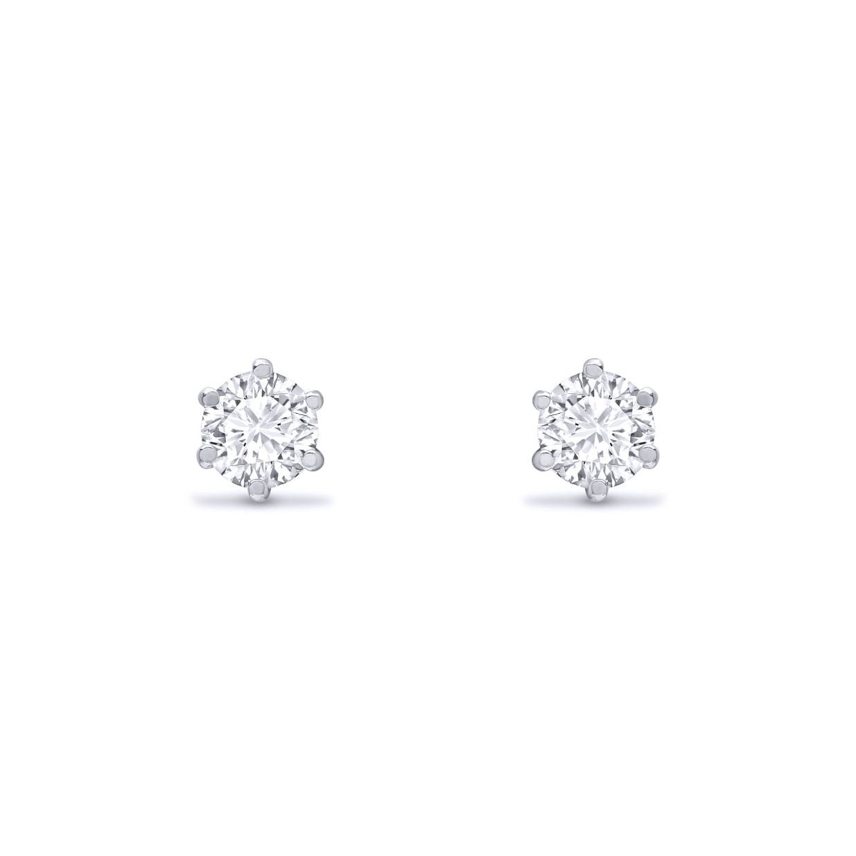 Sterling Silver  CZ solitaire Stud Earrings 3mm - AES050