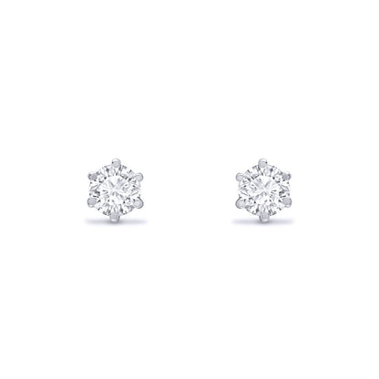 Sterling Silver  CZ solitaire Stud Earrings 3mm - AES050