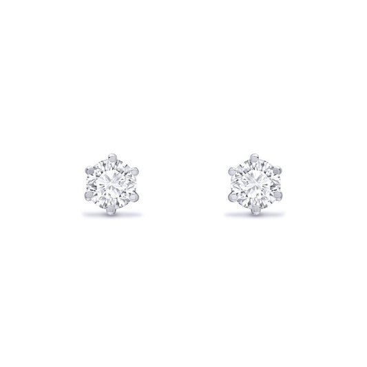 Sterling Silver  CZ solitaire Stud Earrings 3mm - AES050
