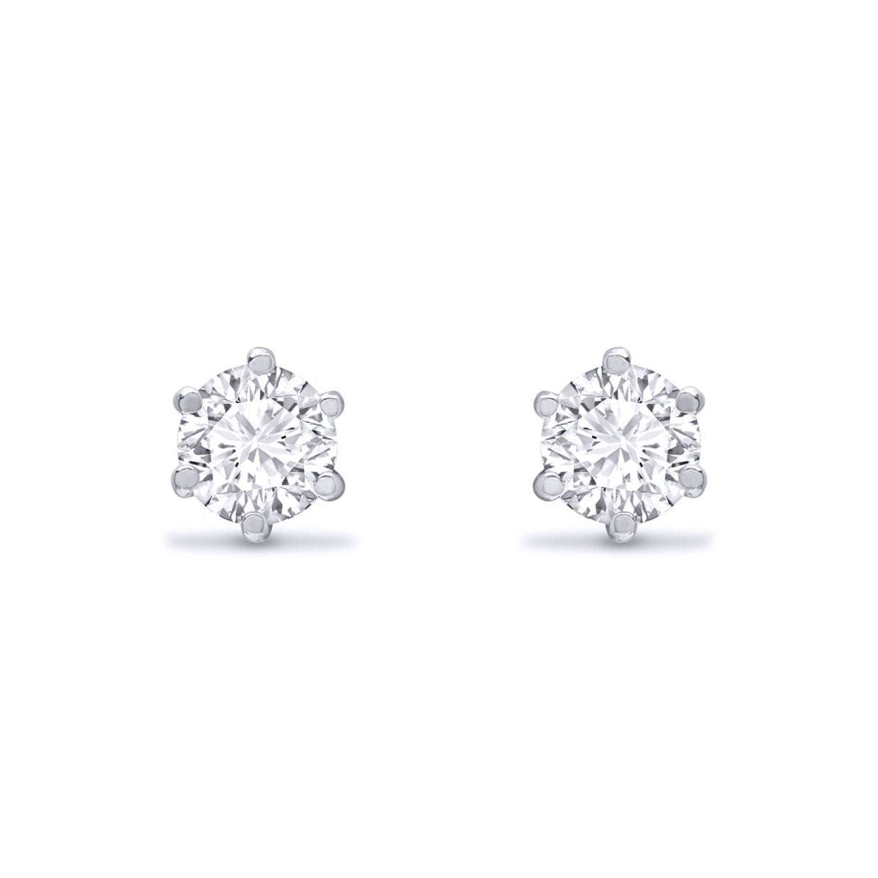 Sterling Silver  CZ solitaire Stud Earrings 4mm - AES051