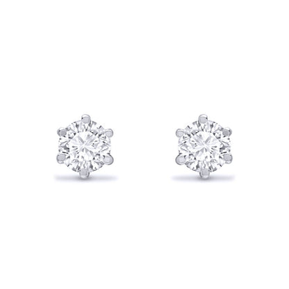 Sterling Silver  CZ solitaire Stud Earrings 4mm - AES051