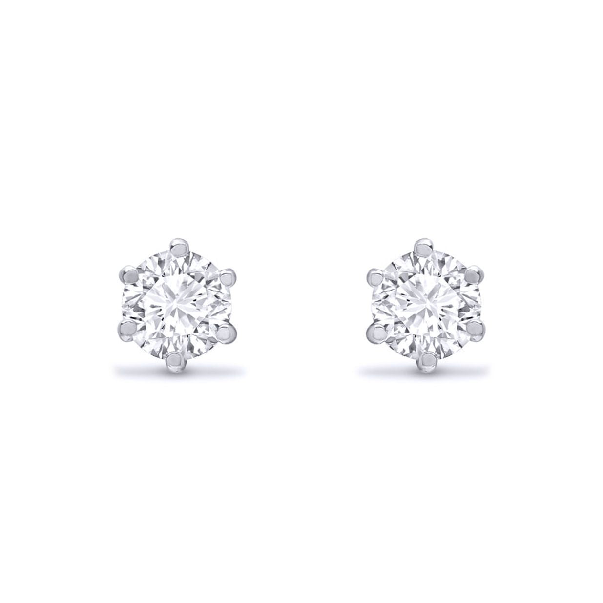 Sterling Silver  CZ solitaire Stud Earrings 4mm - AES051
