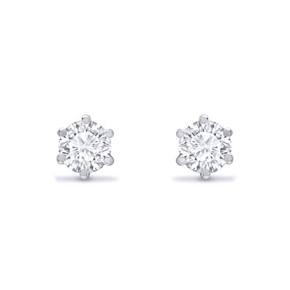 Sterling Silver  CZ solitaire Stud Earrings 4mm - AES051