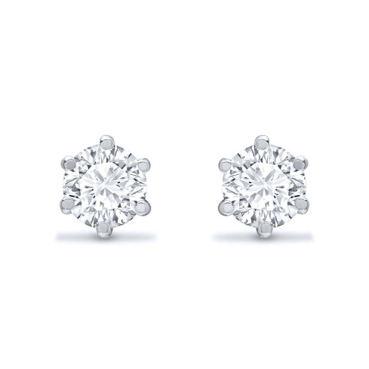Sterling Silver  CZ solitaire Stud Earrings 5mm - AES052