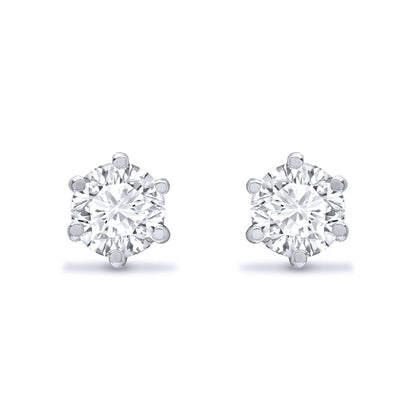 Sterling Silver  CZ solitaire Stud Earrings 5mm - AES052