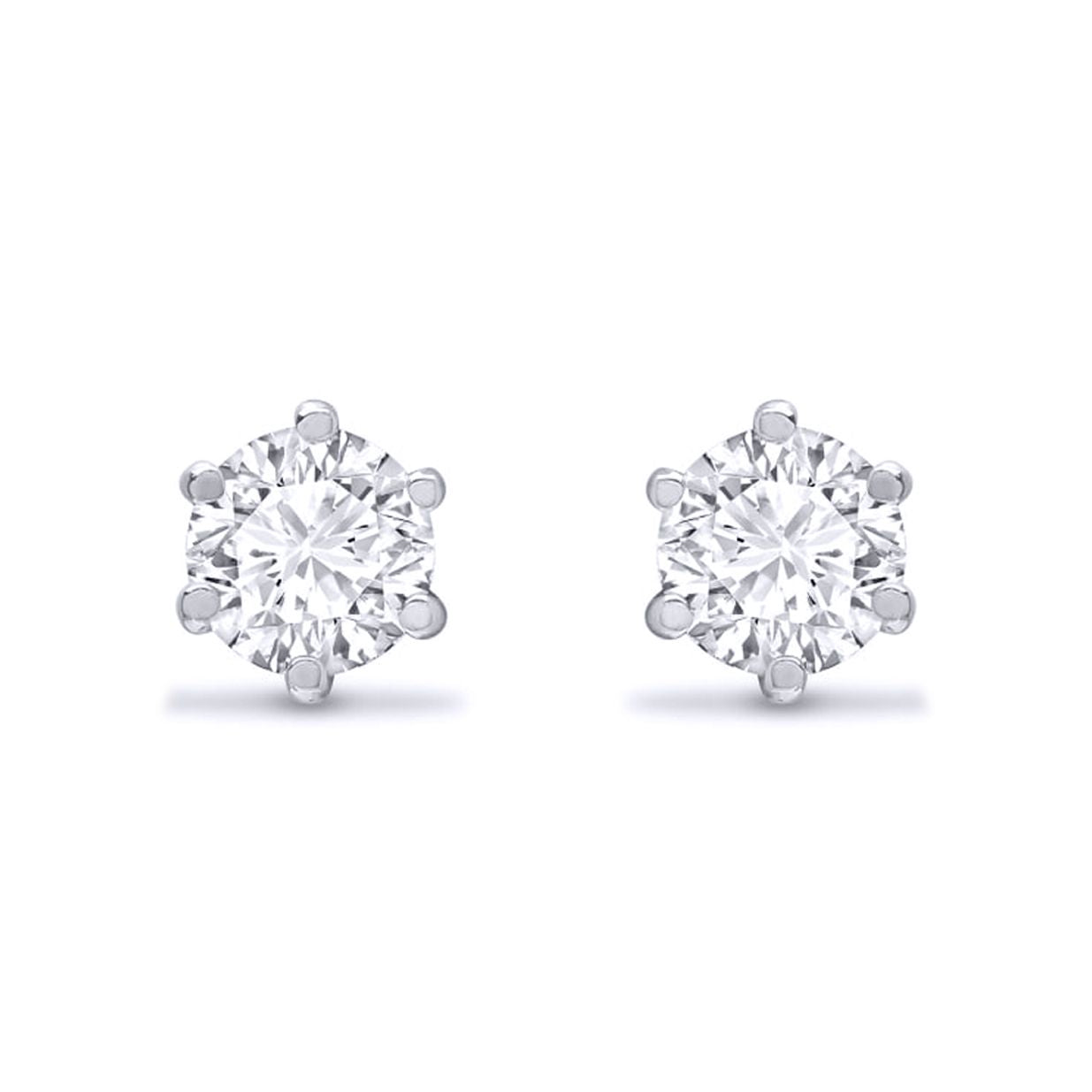 Sterling Silver  CZ solitaire Stud Earrings 5mm - AES052