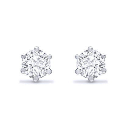 Sterling Silver  CZ solitaire Stud Earrings 5mm - AES052