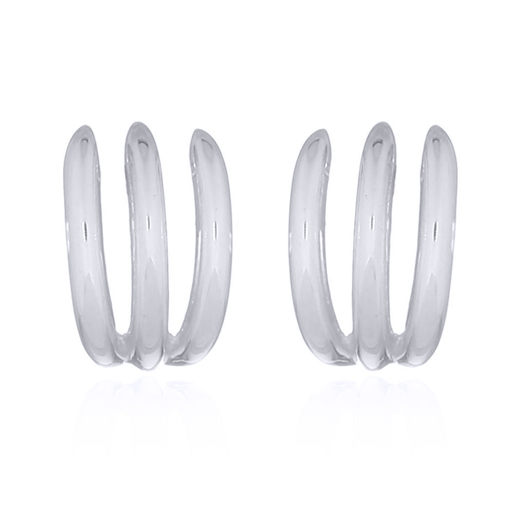 Silver  Banana Bunch Claws Stud Earrings - AES160