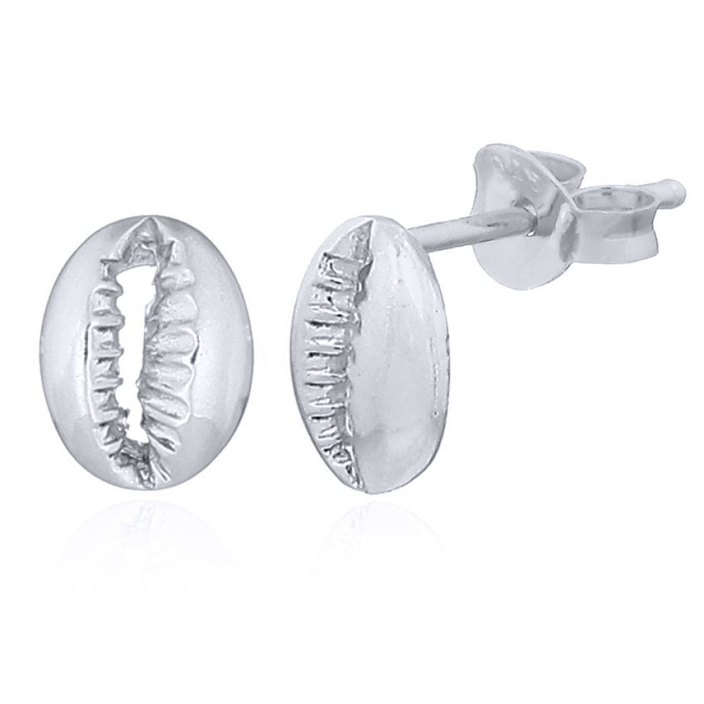 Silver  Caffeine-free Coffee Bean Stud Earrings - AES164