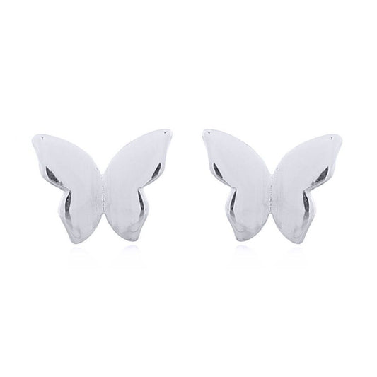 Silver Floating Butterflies Stud Earrings - AES167