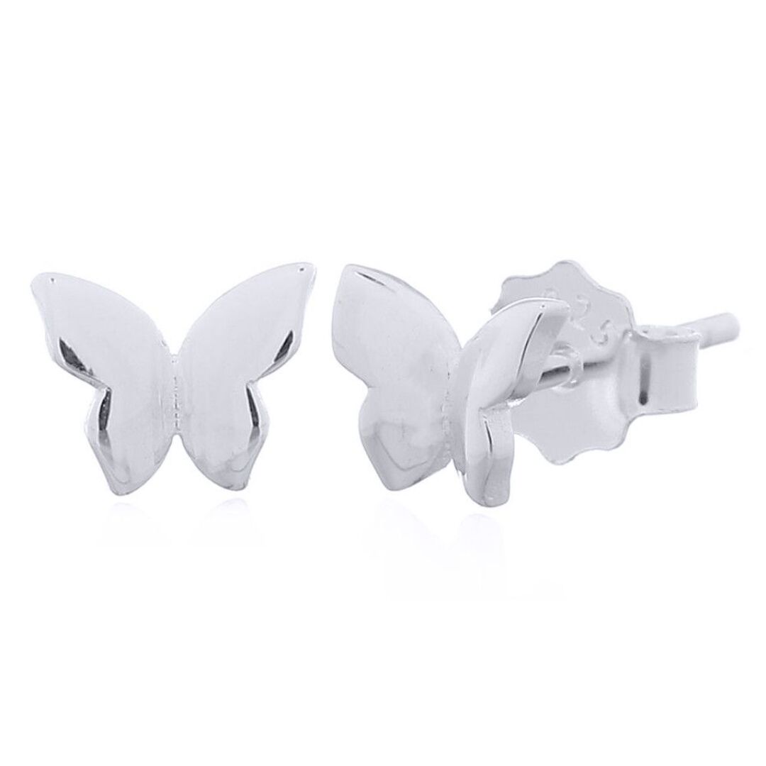 Silver  Floating Butterflies Stud Earrings - AES167