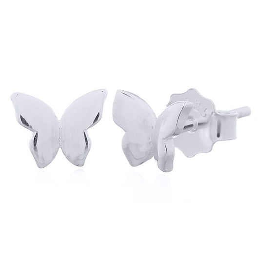 Silver  Floating Butterflies Stud Earrings - AES167