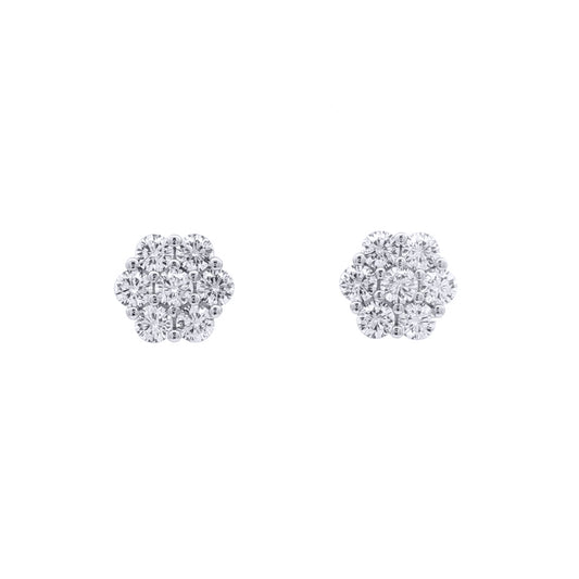 Rhodium Plated Sterling Silver Cubic Zirconia Earrings - AES263C