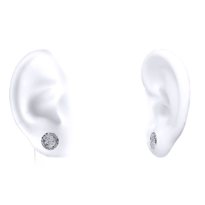 Silver  St George & Dragon 1999 Medallion Stud Earrings, 10mm - AES291