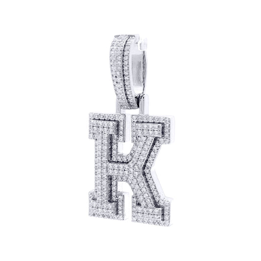 Rhodium Plated Sterling Silver Cubic Zirconia Pendant - AIN004-K