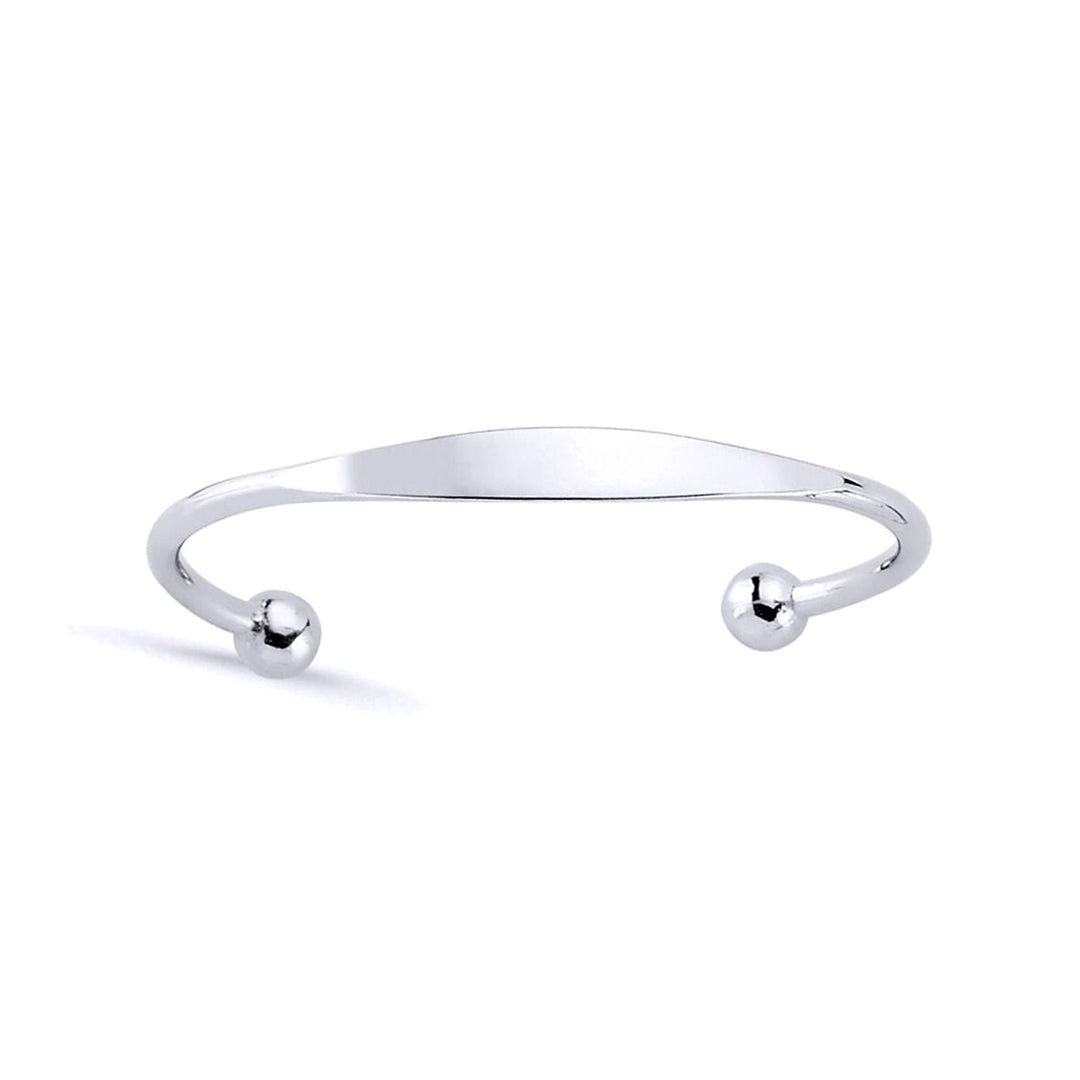 Silver Kids  I.D Identity Baby Bangle Bracelet - AKB011