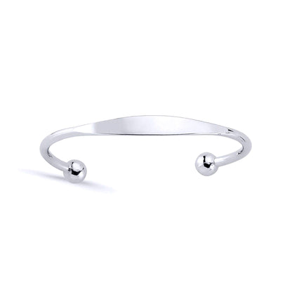 Silver Kids  I.D Identity Baby Bangle Bracelet - AKB011