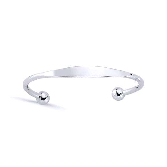 Silver Kids  I.D Identity Baby Bangle Bracelet - AKB011