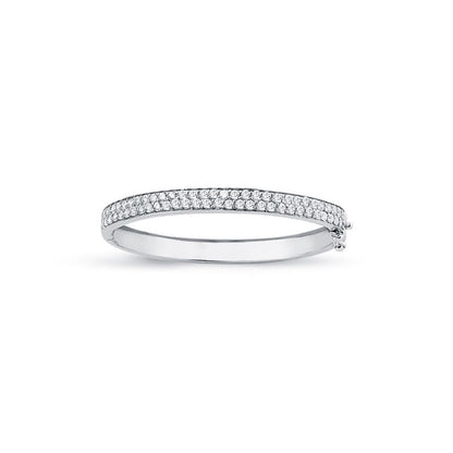 Sterling Silver  CZ Double Row Eternity Baby Bangle Bracelet 5mm - AKB020