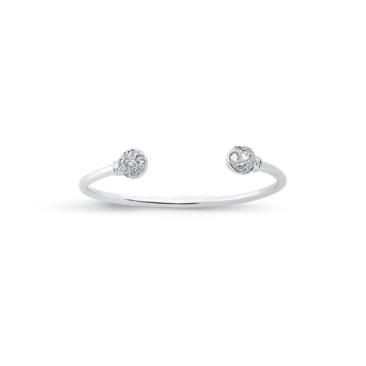 Sterling Silver  Round CZ Torque Baby Bangle Bracelet 2.5mm - AKB027