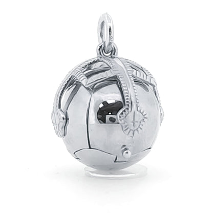 Men's Silver  Masonic Orb Charm Large 16mm Ball 50mm - AMS001