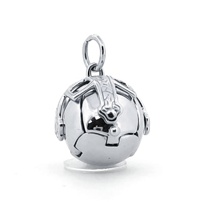Men's Silver  Masonic Orb Charm Medium 13mm Ball 40mm - AMS002