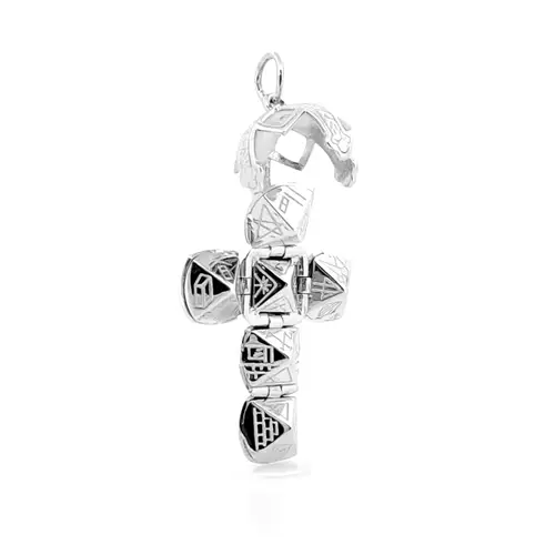 Men's Silver  Masonic Orb Charm Medium 13mm Ball 40mm - AMS002