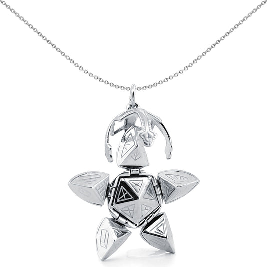 Silver  Masonic Foldable Fob Eastern Star Pendant 15mm Ball 35mm - AMS004