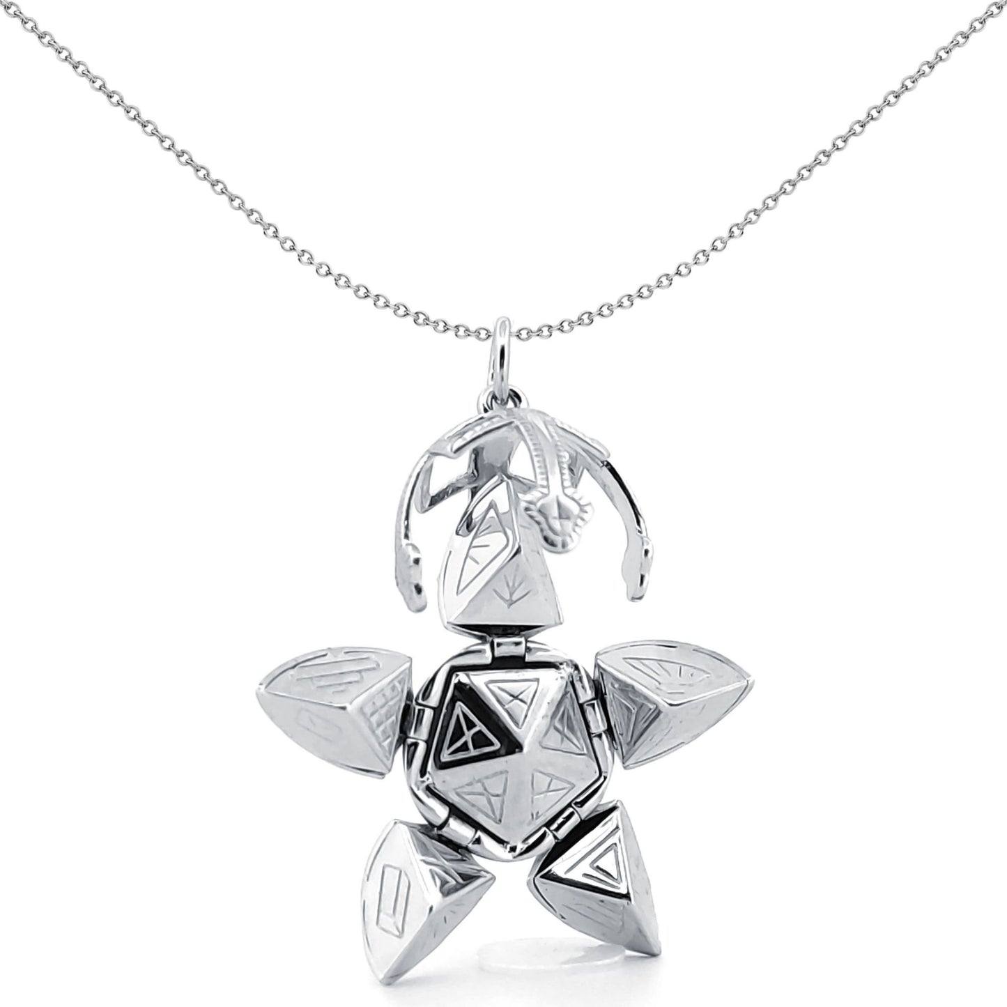 Silver  Masonic Foldable Fob Eastern Star Pendant 15mm Ball 35mm - AMS004