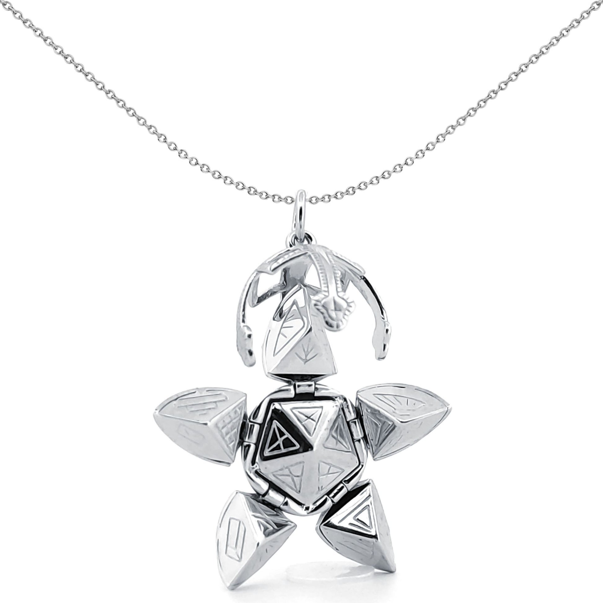 Silver  Masonic Foldable Fob Eastern Star Pendant 15mm Ball 35mm - AMS004