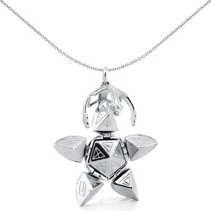Silver  Masonic Foldable Fob Eastern Star Pendant 15mm Ball 35mm - AMS004