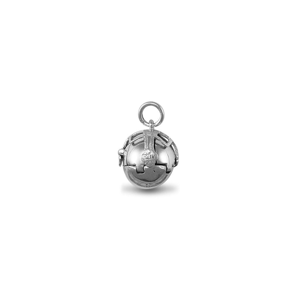 Men's Silver  Masonic Orb Eastern Star Pendant 15mm Ball 35mm - AMS004