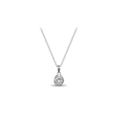 Sterling Silver  CZ Solitaire Chain - ANC012