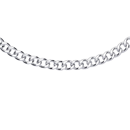 Silver  Diamond-cut Curb Chain Ankle Bracelet 4mm 1.5mm 9+1 inch - ANK005