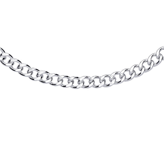 Silver  Diamond-cut Curb Chain Ankle Bracelet 4mm 1.5mm 9+1 inch - ANK005
