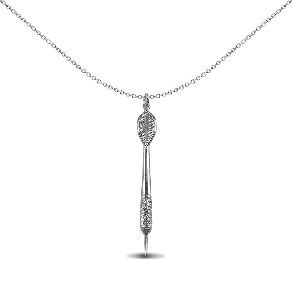 Sterling Silver  large dart  Charm Pendant - 18 inch Chain - APD021