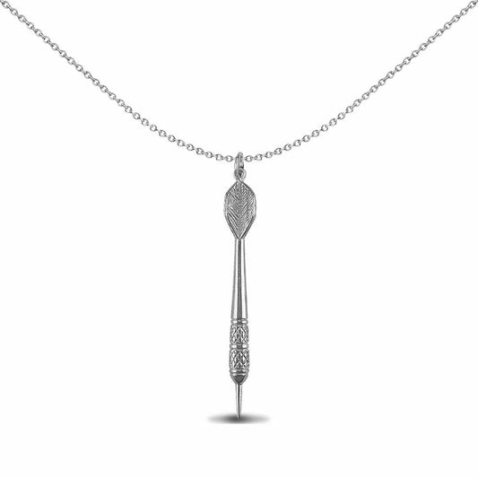 Sterling Silver  large dart Charm Pendant - 18 inch Chain - APD021
