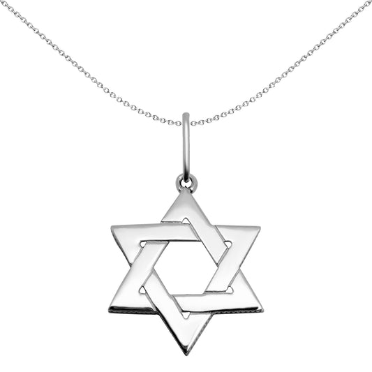 Sterling Silver  Magen David Star Charm Pendant 22mm - APD055