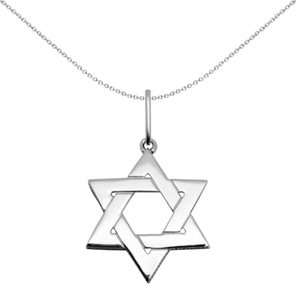 Sterling Silver  Magen David Star Charm Pendant 22mm - APD055