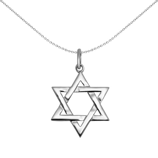 Sterling Silver  Star of Magen David Charm Pendant 20mm - APD056