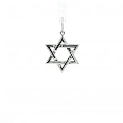Sterling Silver  Magen David Star Charm Pendant 20mm - APD056