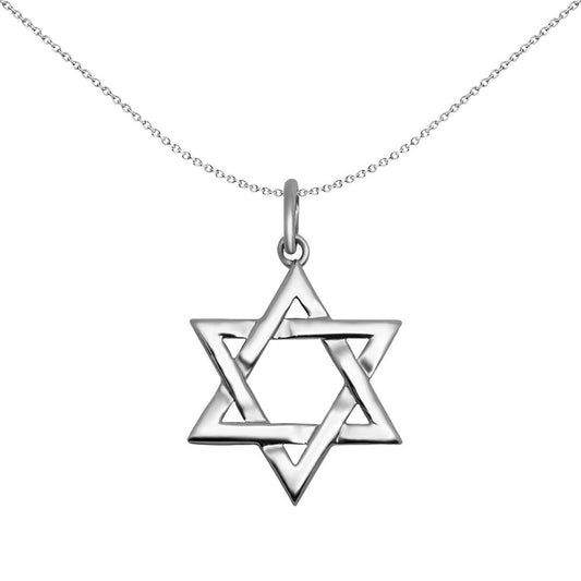 Sterling Silver  Magen David Star Charm Pendant 20mm - APD056