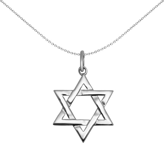 Sterling Silver  Magen David Star Charm Pendant 20mm - APD056