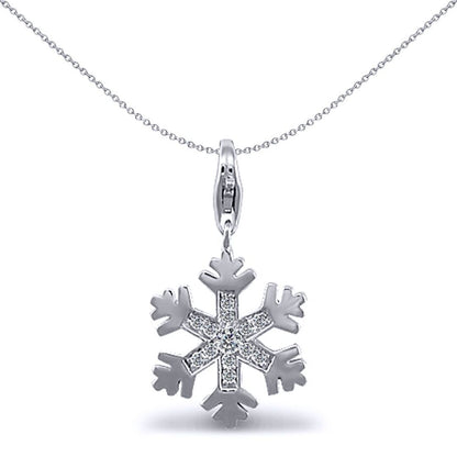 Sterling Silver  CZ snowflake Charm Pendant - APD063